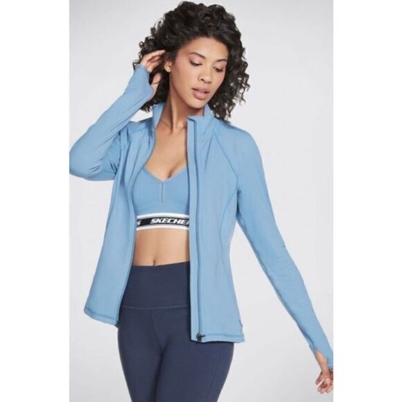 SKECHERS - ⬇️ 4X HP ⬇️ NWT L Sz XS GO Flex Mesh-Back Zip Jacket in Periwinkle - Picture 1 of 16